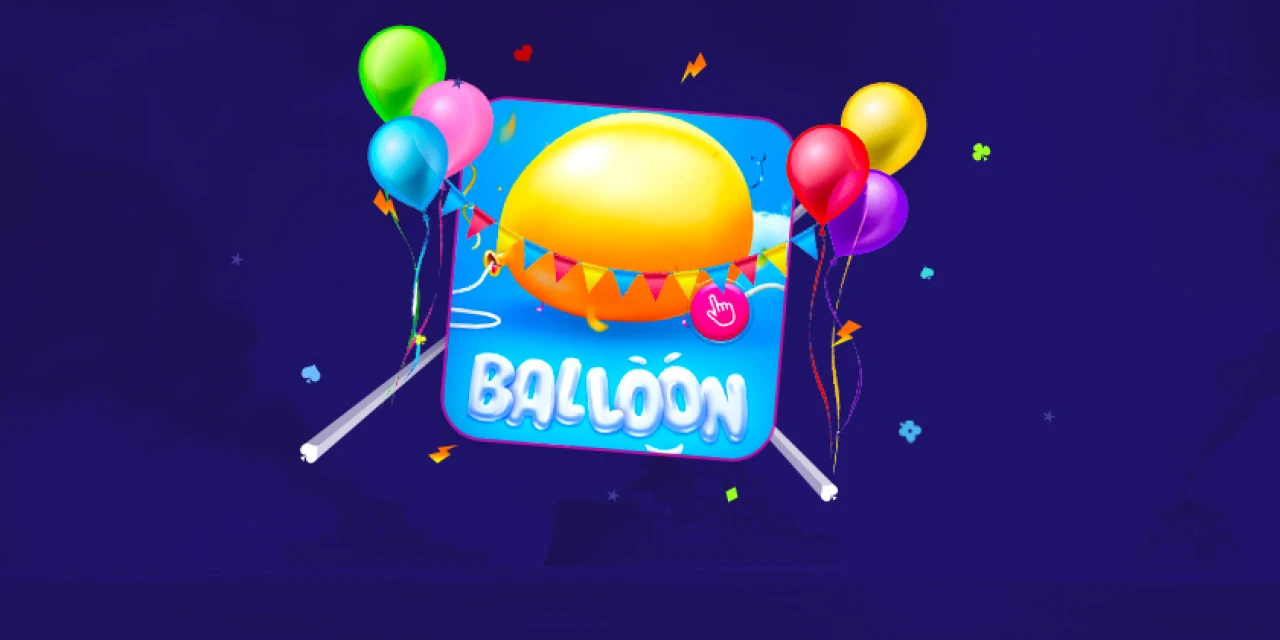 Tela principal do jogo Balloon com balão colorido inflando e multiplicador crescente em tempo real